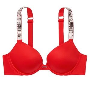 NEW w Tags Victoria Secret Very Sexy Red Shine 36C bra & Thong set - Valentines
